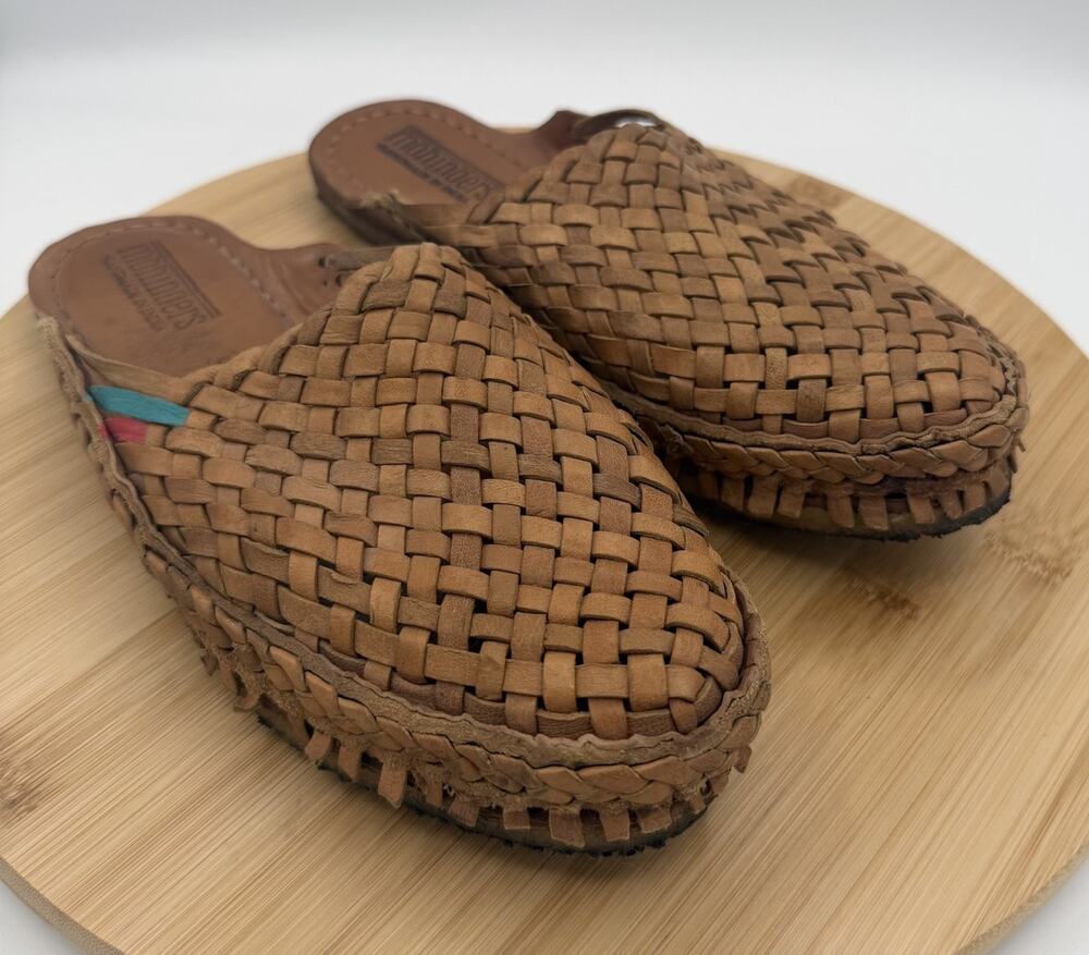 Mohinders Women’s Woven City Slipper Sandals In Honey And Stripes Size 9 - Rare!